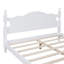 Cadre de lit plateforme grand lit en bois, lit plateforme de style rétro avec support en lattes de bois, blanc-1414550300-1414550301