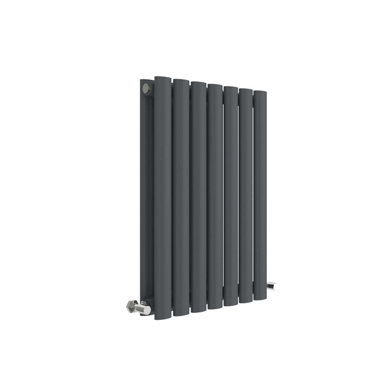 Revive Vertical Designer Radiator, 60cm H x 41.2cm W x 7.8cm D, Grey
