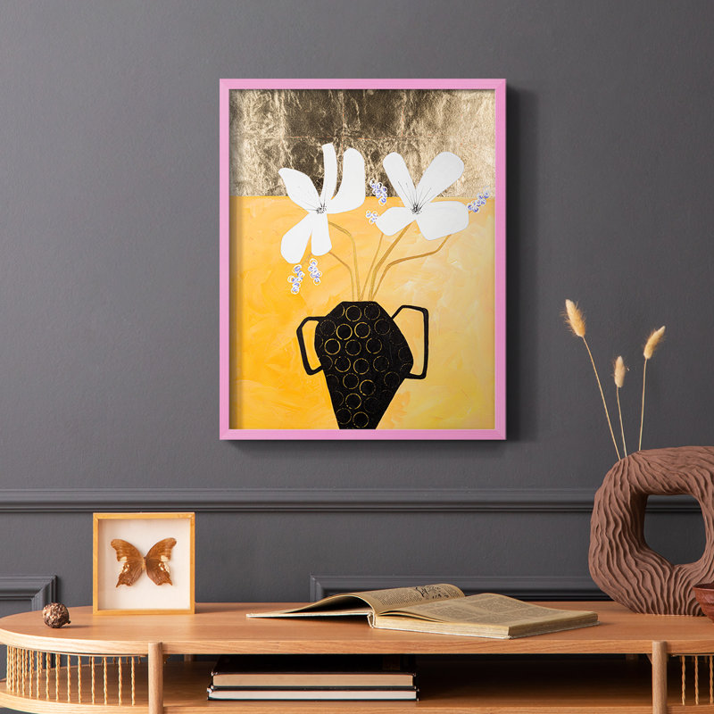 «Enjoying the Company We Keep II», reproduction encadrée - bois massif, Rose, H 10 po x l 8 po