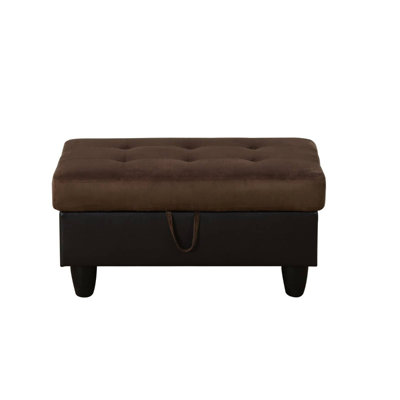 Repose-pieds brun avec rangement en PVC
