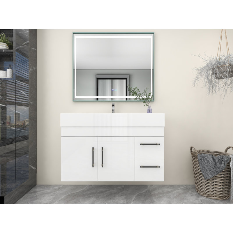 Ensemble de meuble-lavabo simple 42 po, Blanc ultrabrillant