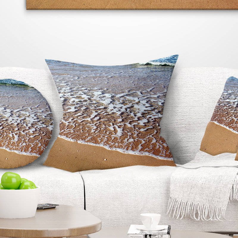 Coussin lombaire en mer moderne transparent beach ashdod israël, Square 16" x 16"