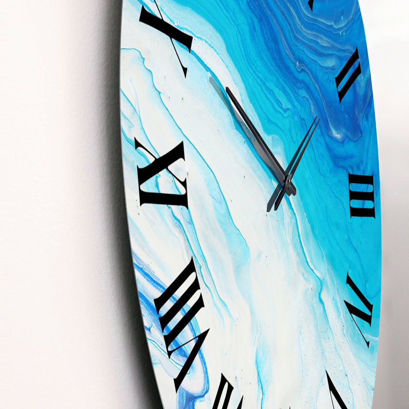 Horloge murale moderne bleue et blanche, Petit