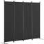 Paravent noir à 4 panneaux 8867,5 pouces pour bureau, bureau, construction stable, écran d'intimité en tissu facile à assembler 8867.5 pouces, noir, chambre à coucher, salle à manger, pare-soleil
