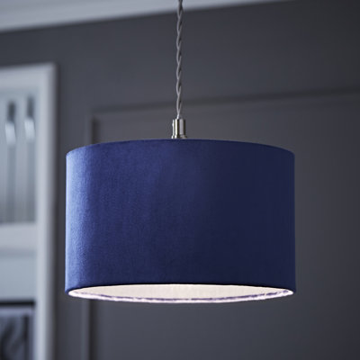 20cm H Velvet Drum Pendant Shade ( Screw On )