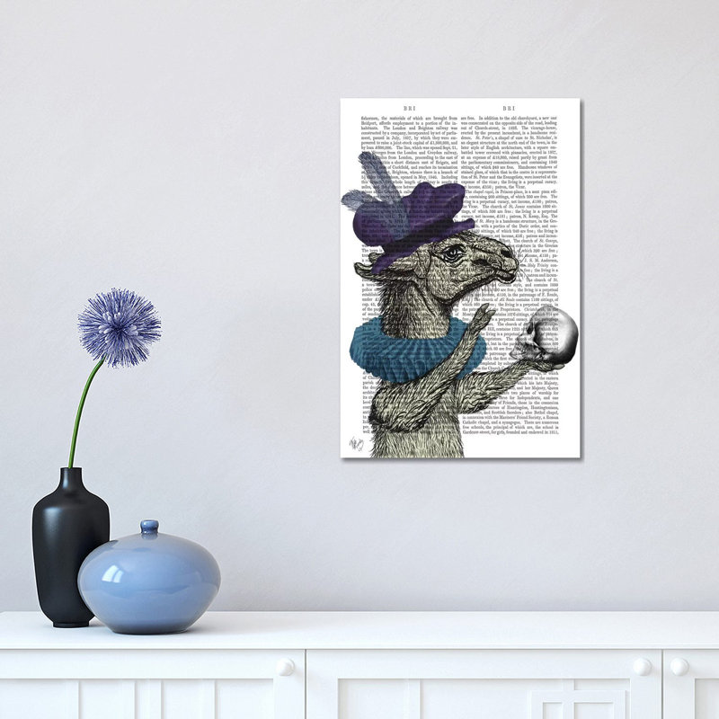 «Drama Llama» par Fab Funky - impression d'art graphique, Toile tendue, Aucun mat, H 18 po x l 12 po x 1,5 po