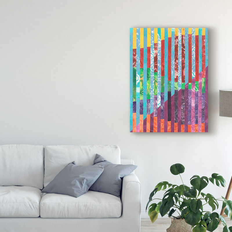 « quilted monoprints iii », impression sur toile tendue, H 19 po x l 14 po x P 2 po