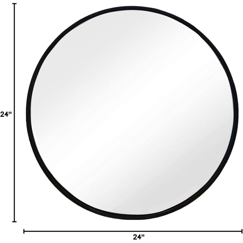 Round Mirror, Black, 60.96" x 60.96"