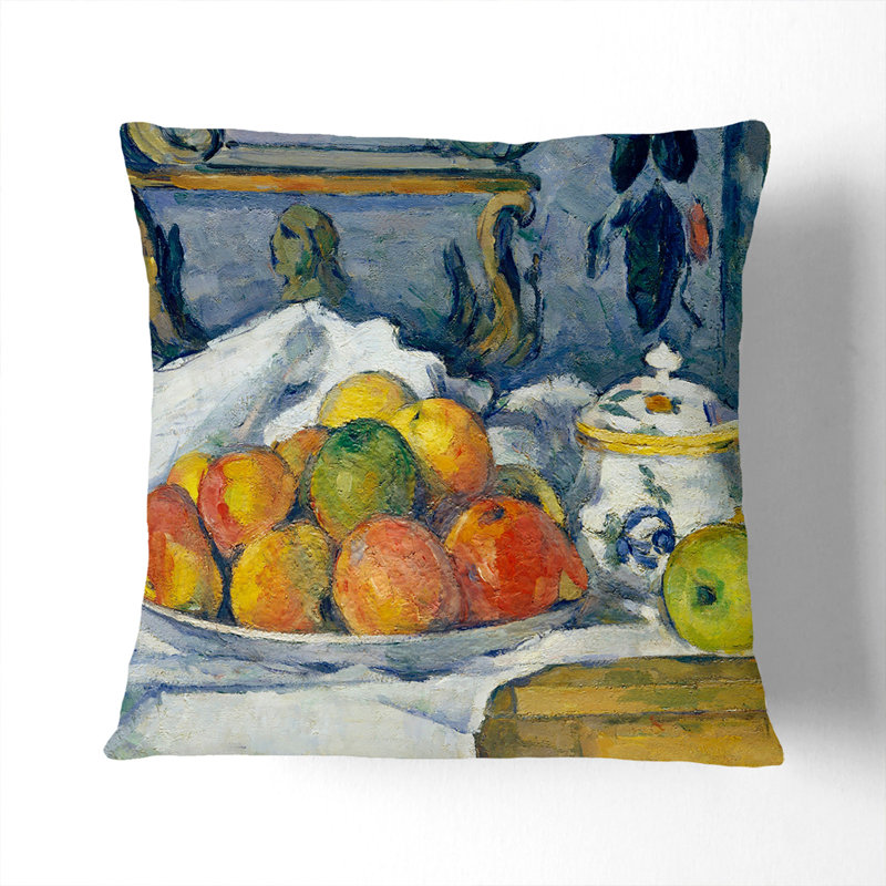 Still Life With Apples Vol.4 Square Throw Cushion, White, 40cm H x 40cm W x 15cm D
