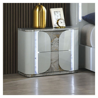 Oliwier 2-drawer Led Nightstand