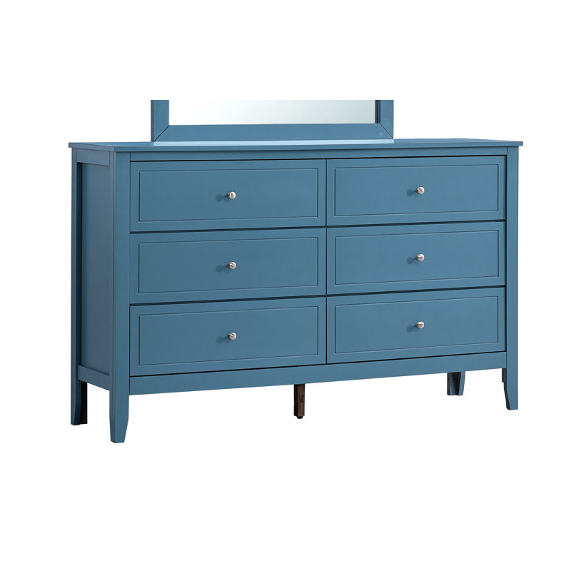 Daniel 6 Drawer Dresser -Teal, Teal