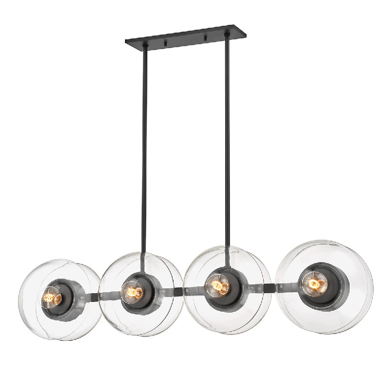 Kert 8 Light Linear, Black Brass
