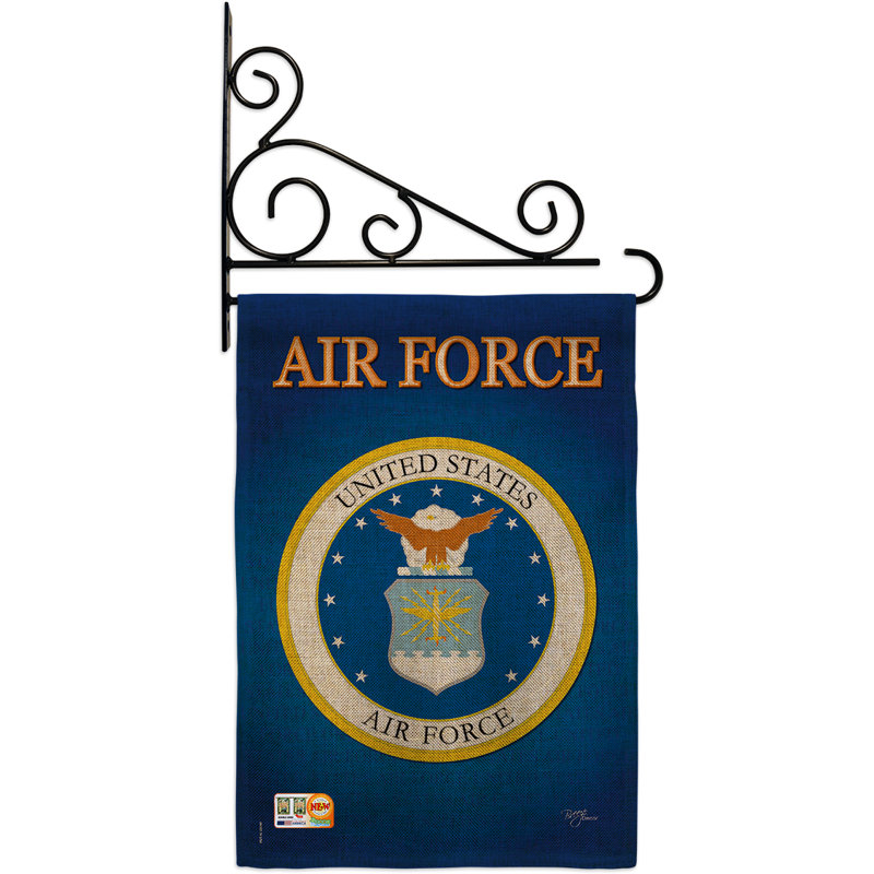 Mélange de polyester à 2 côtés 19 x 13 po air force ensemble de drapeau