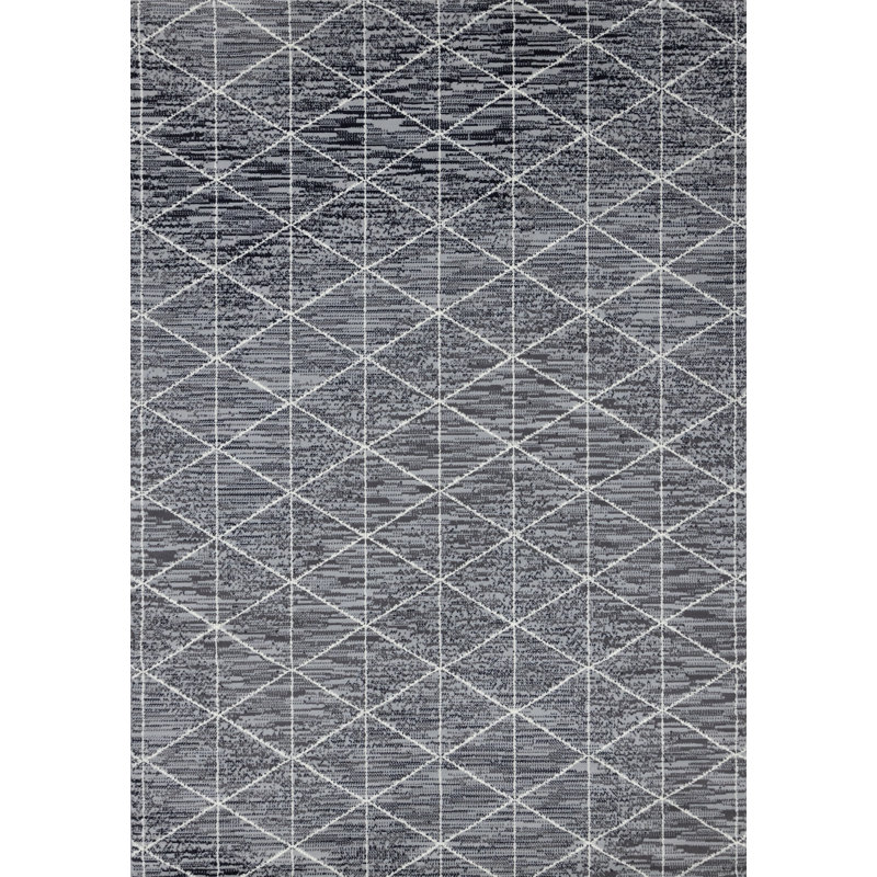 Tapis gris / blanc Bratu, Rectangle 3 pi 3 po x 4 pi 11 po
