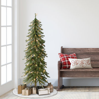 Lighted Artificial Pine Christmas Tree