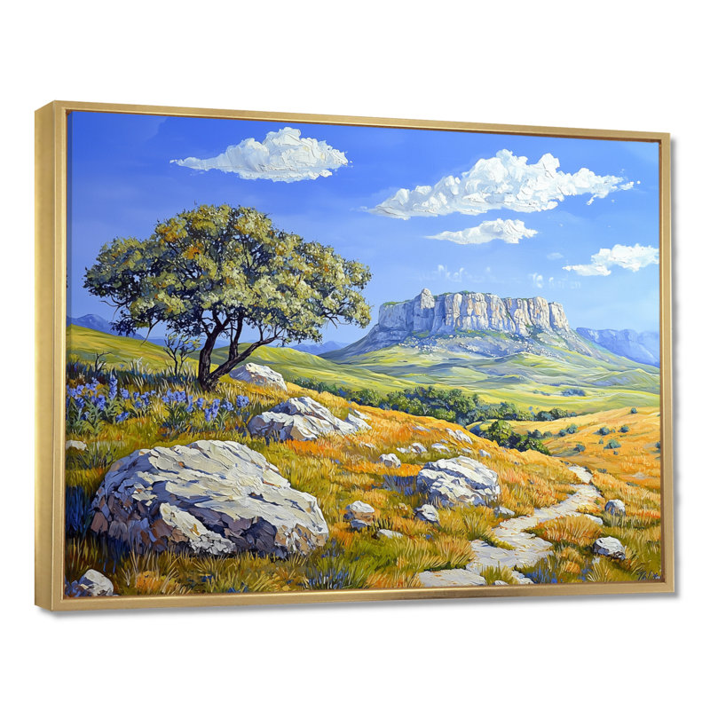 Davis Davis In Texas I - Texas, reproduction sur toile, H 30 po x l 40 po, Impression dans un cadre flottant sans passe-parto