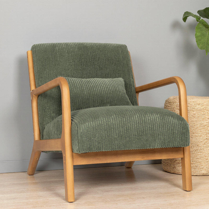 Chaise d'appoint moderne sauge avec coussin - Confort compact pour les espaces confortables, Sauge