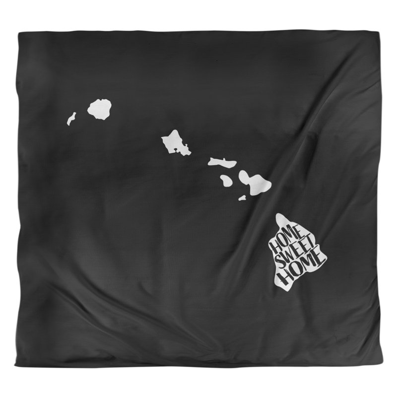 Housse de couette à la maison en hawaii doux, Microfibre, Housse de couette pour grand lit, Noir
