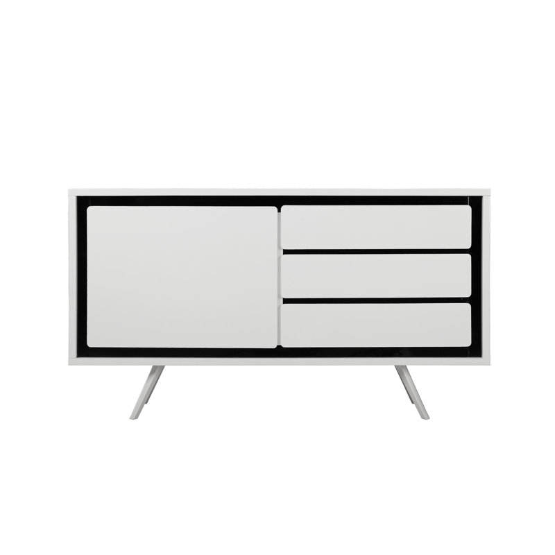 Maison 59'' Sideboard, White/Black