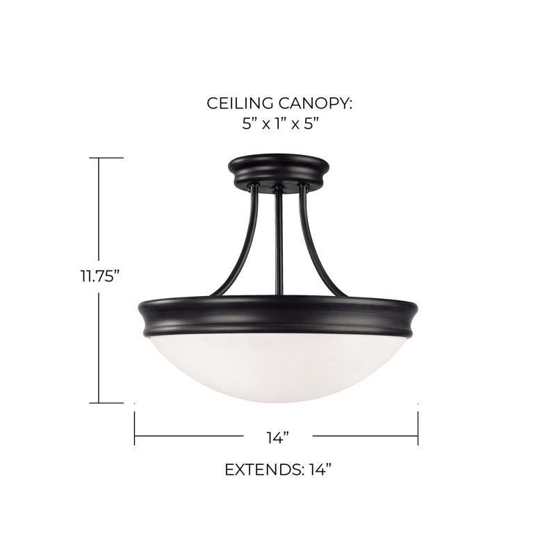 Plafonnier semi-encastré 3 lumières, Noir mat