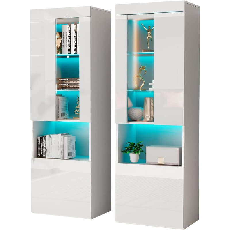 Bibliothèque de rangement standard à 5 niveaux H 71 po x l 23,6 po Melinde, Blanc