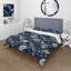 Nightfall Dark Blue And White Floral Pattern I Box Stitch Floral Duvet Cover-3581053