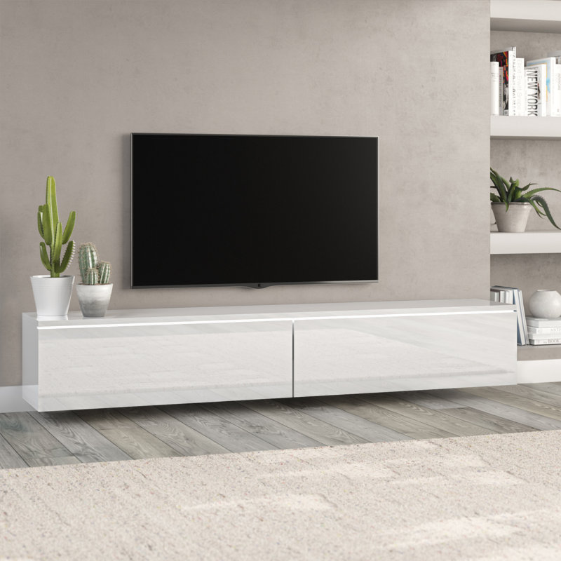 Kiger Unfinished Floating TV Stand for TVs up to 78", White