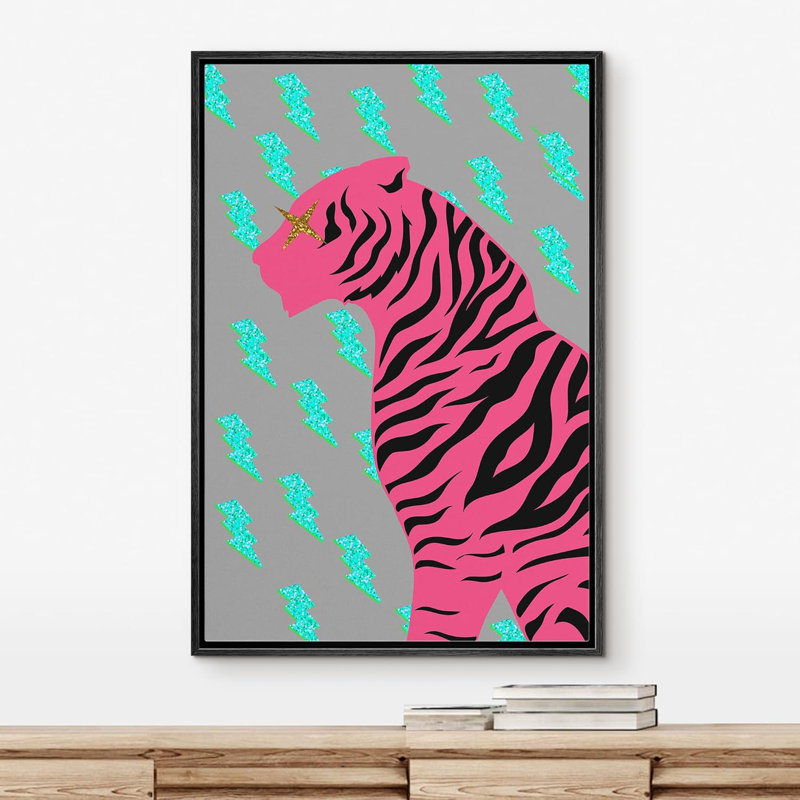 Beaux animaux BCBG lumineux, ado, chambre à coucher, dessin animé, tigre, affiches modernes, Noir, H 36 po x l 24 po