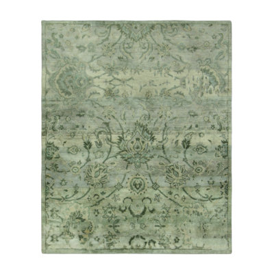 Rug & Kilim’S -Inspired Rug In Soft Greens And Blues With Floral Patterns