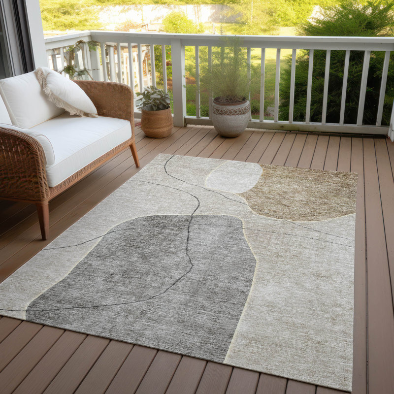 Melania Abstract Indoor / Outdoor Rug, Rectangle 2'6" x 3'10"
