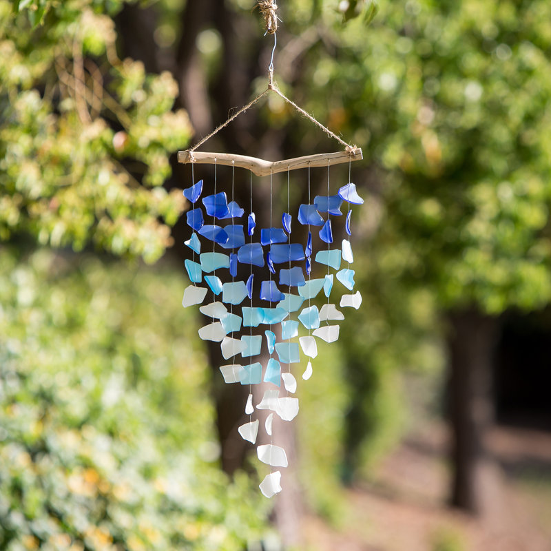 Carillon papillon Sea Glass - bleu