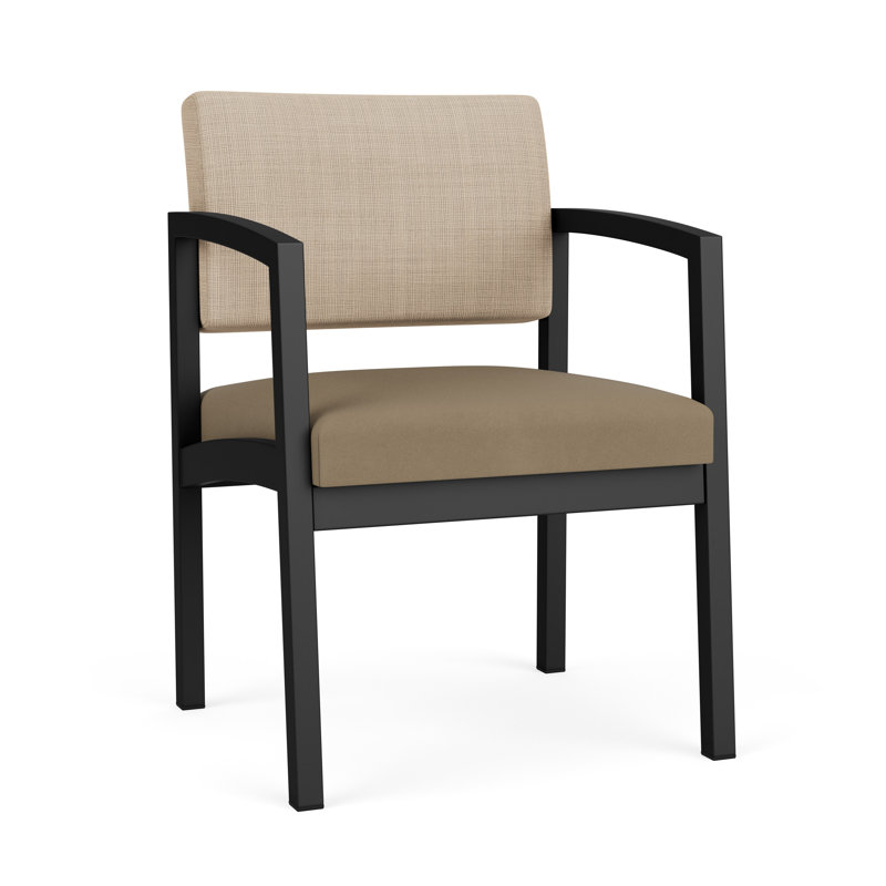 Chaise en acier Lenox, Noir, noir, noir, noir, Chambray Limestone/Patriot Plus Taupe