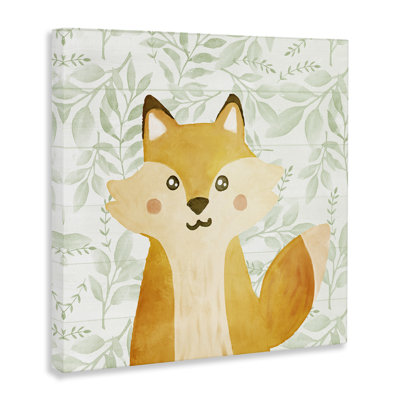 Whimsical Fox on Florals Canvas, design by Kim Allen