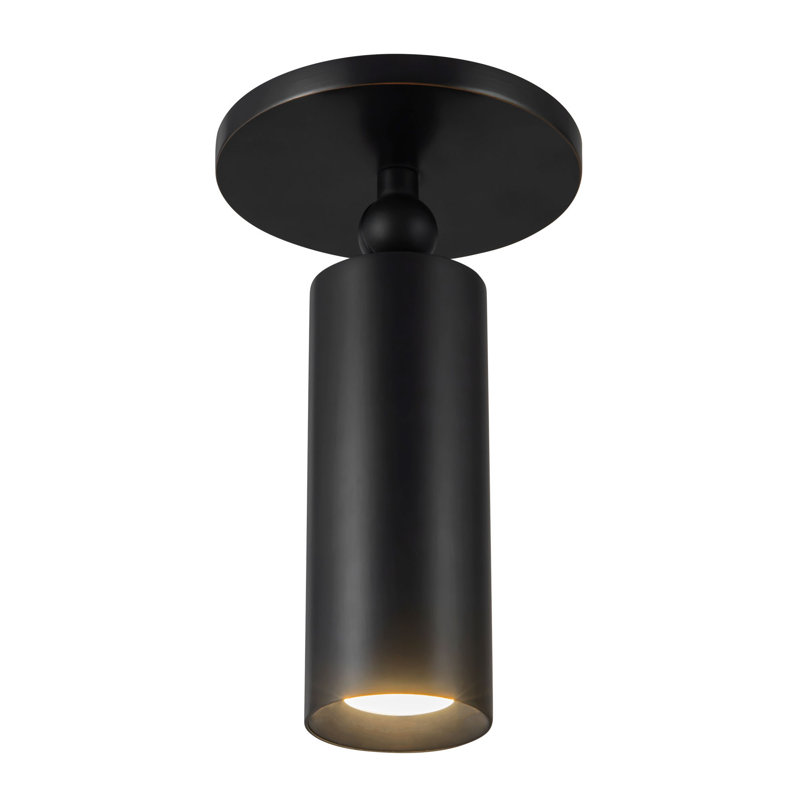 Mason 5-in Black dimmable LED Semi-Flush Mount, Oil Rubbed Bronze