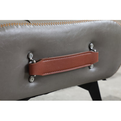 Faux Leather Handable Upholstery Ottoman，Foot Rest Footstool，Accent Stool for Home Deco