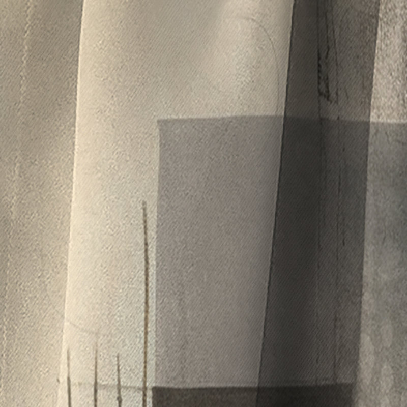 Black Mid Century Fusion II - Midcentury Curtain - Blackout Abstract Curtain - 1 Panels, 52" W x 84" L