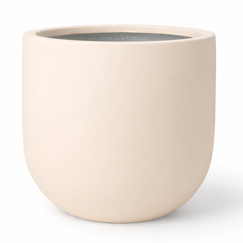 Arco 12"D Fiberstone Planter - Kilim Beige, Beige, 12" H x 12" W x 12" D