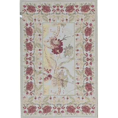 Hand-Knotted High-Quality Ivory Area Rug