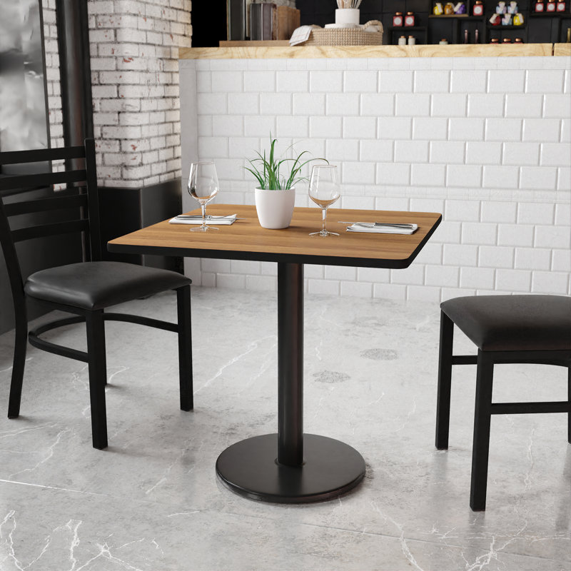 Jack Square Laminate Table Top with Table Height Base, 31.12" H x 30" W x 30" D, Walnut