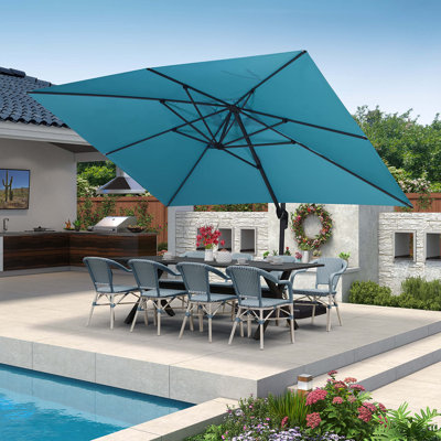 Tonquin 10' x 13' Rectangular Cantilever Blue Umbrella