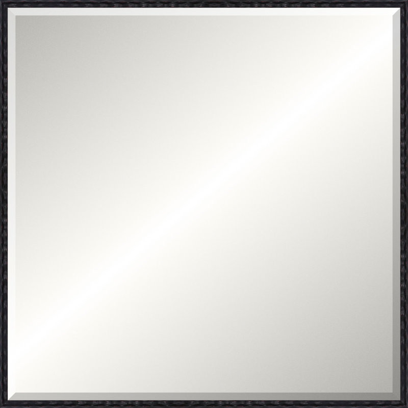 Antique Black Wave Signature Mirror, Medium Square