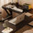 Household corner L-shaped solid wood black study desk and writing desk-1471131442-1471131468