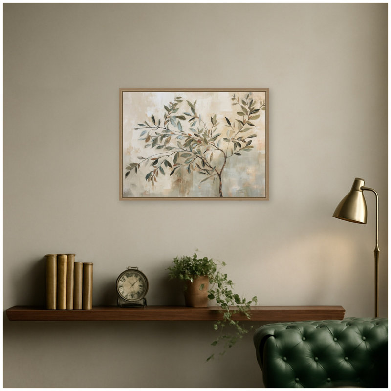 "Olive Tree Abstract" par The Creative Bunch Studio, reproduction d'art sur toile encadrée, Sylvie Dark Gold