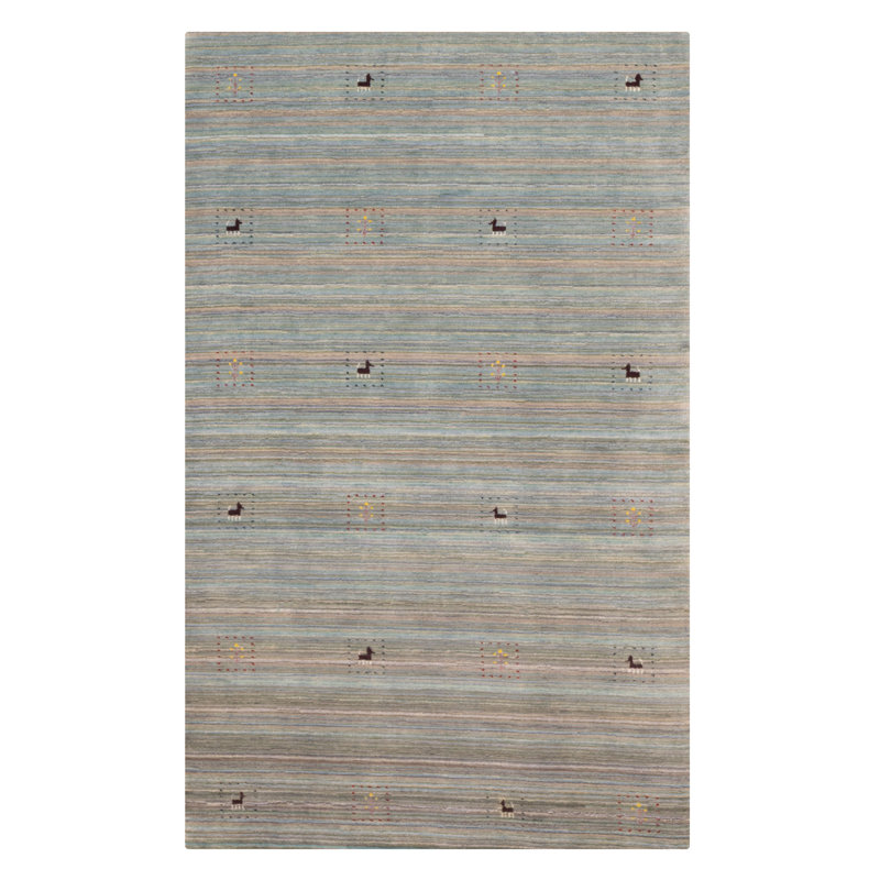 Tapis turquoise Kashkuli Gabbeh 4 pi 11 po x 7 pi 11 po