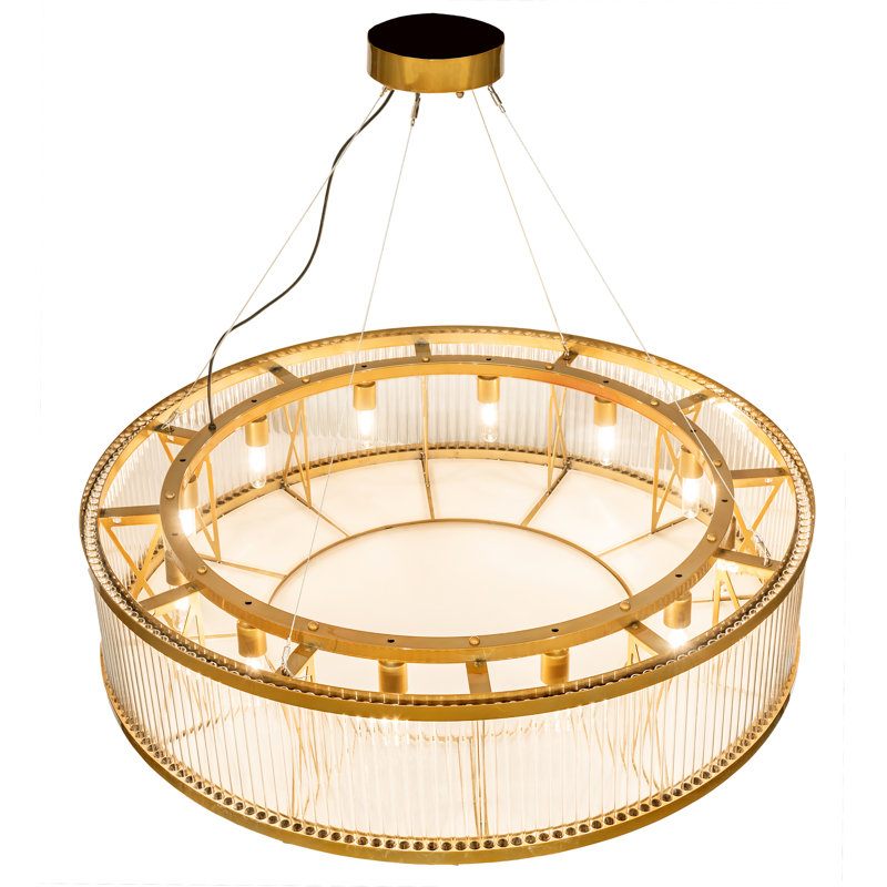 12 - Light Dimmable Drum Chandelier