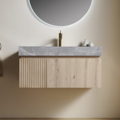Plywood and Solid Wood Single Bathroom Vanity
