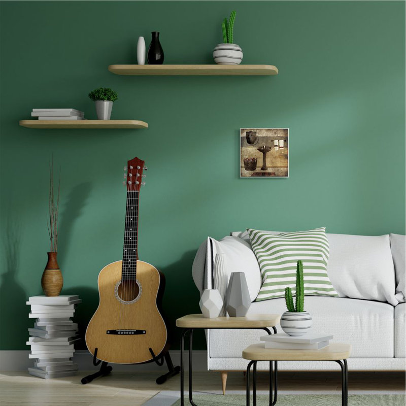 «Cabin Bathroom Country», reproduction, H 12 po x l 12 po x P 0,5 po, Plaque murale