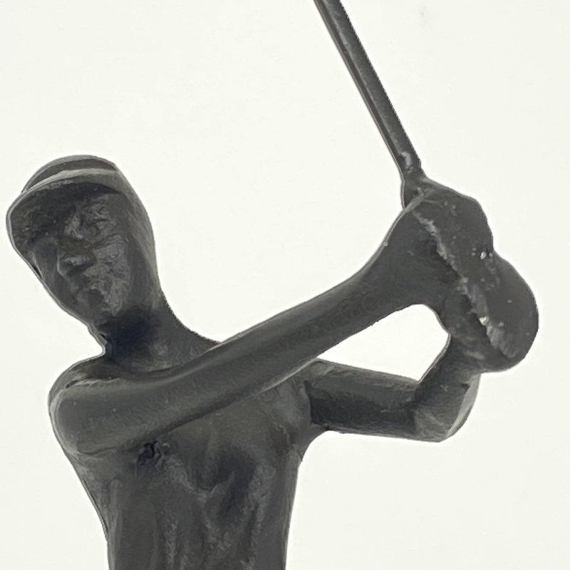 GOLFER LADY Iron Figurine 29cm, Mocha