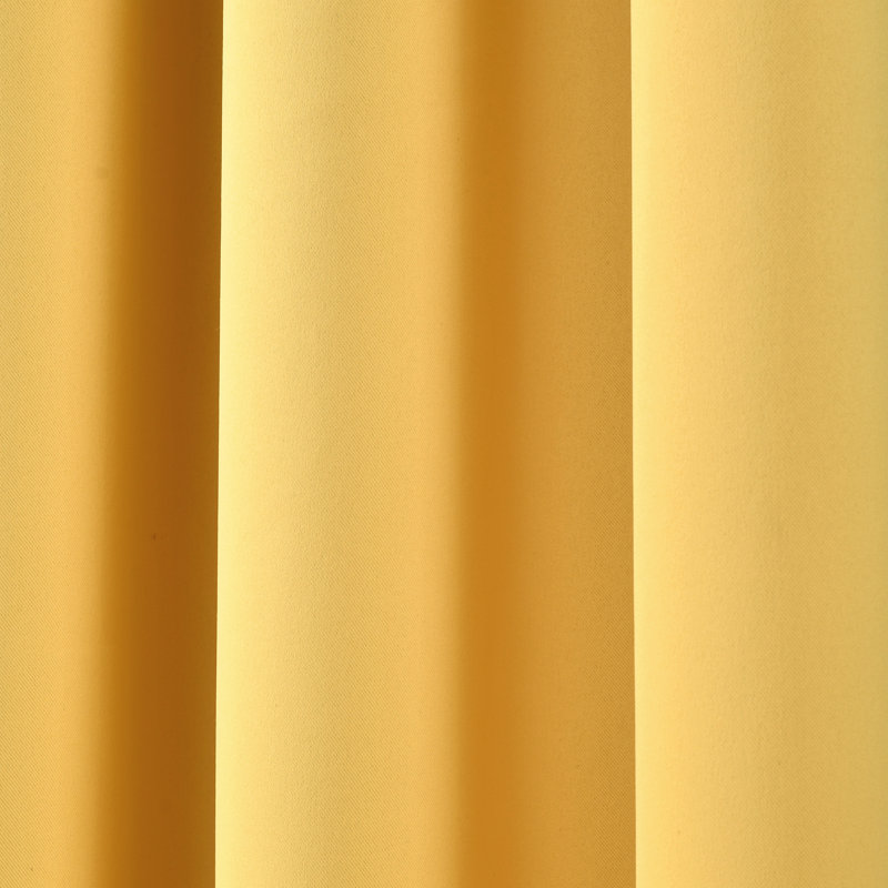 Insulated Blackout Curtain Pair, 52"W x 63"L, Yellow