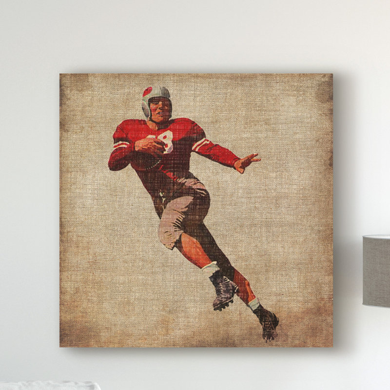 « rétro sports iv », reproduction d’impression sur toile tendue, H 14 po x l 14 po x P 2 po